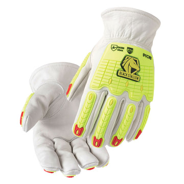 Black Stallion 91CRI A6 Cut Resistant Grain Cowhide Leather Driver Impact Gloves