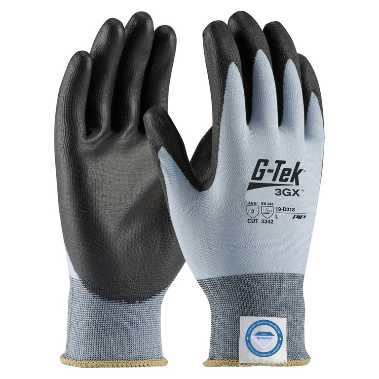 G-Tek 19-D318 3GX A2 Cut Polyurethane Coated Gloves - Single Pair