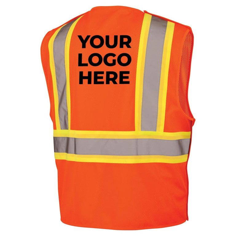 Custom Pyramex RVHL27 Type R Class 2 Hi-Vis Breakaway Mesh Safety Vest