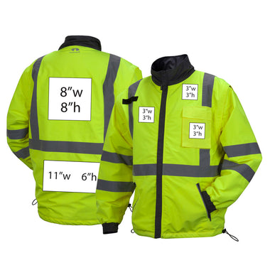 Custom Pyramex RJR34 Type R Class 3 Hi-Vis 4-in-1 Jacket, Hi-Vis Lime Green