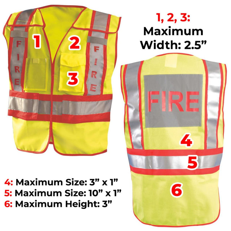 Custom OccuNomix Type P Class 2 Hi-Vis Public Safety Fire Vest, LUX-PSF