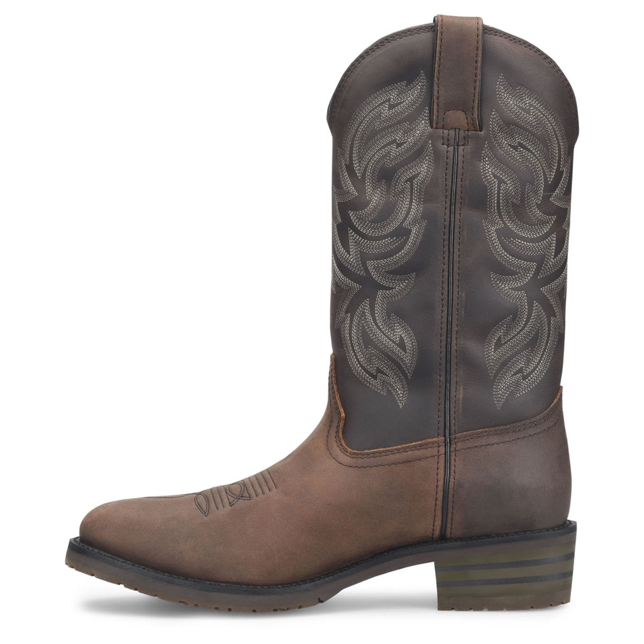 Double-H Men's Tascosa 12" Waterproof Plain Toe Western Boots, DH4158, Brown