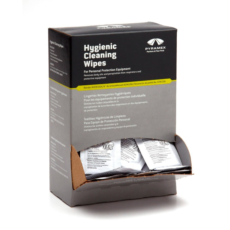 Pyramex PPE Alcohol Disinfectant Cleaning Wipes, Box of 100 (HCW100A)