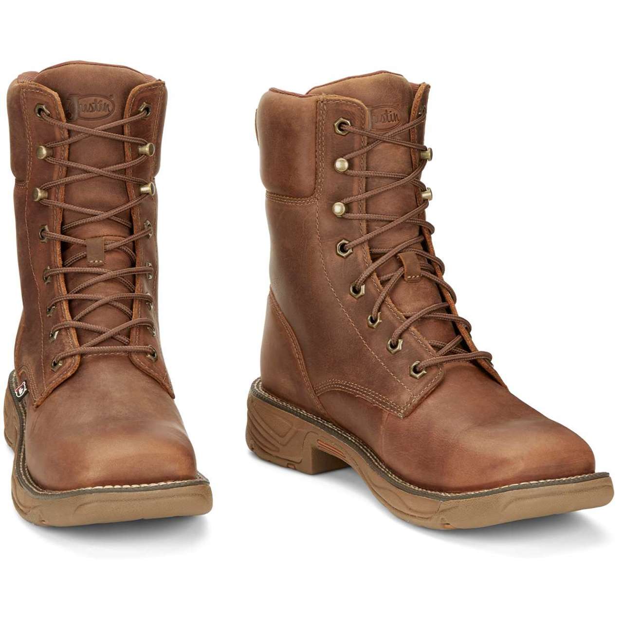 Justin Men's Rush 8" Waterproof EH Soft Toe Boots, SE467, Brown