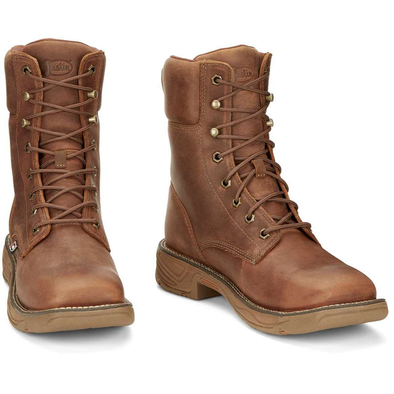 Justin Men's Rush 8" Waterproof EH Soft Toe Boots, SE467, Brown
