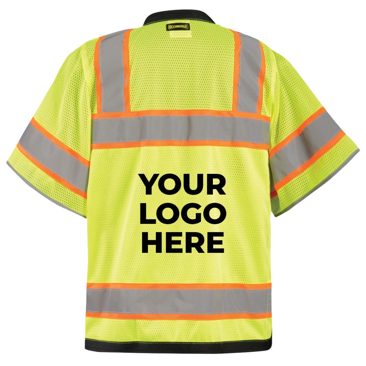 Custom OccuNomix Type R Class 3 Hi-Vis Two-Tone Surveyor Mesh Back Safety Vest, LUX-HDS2T3