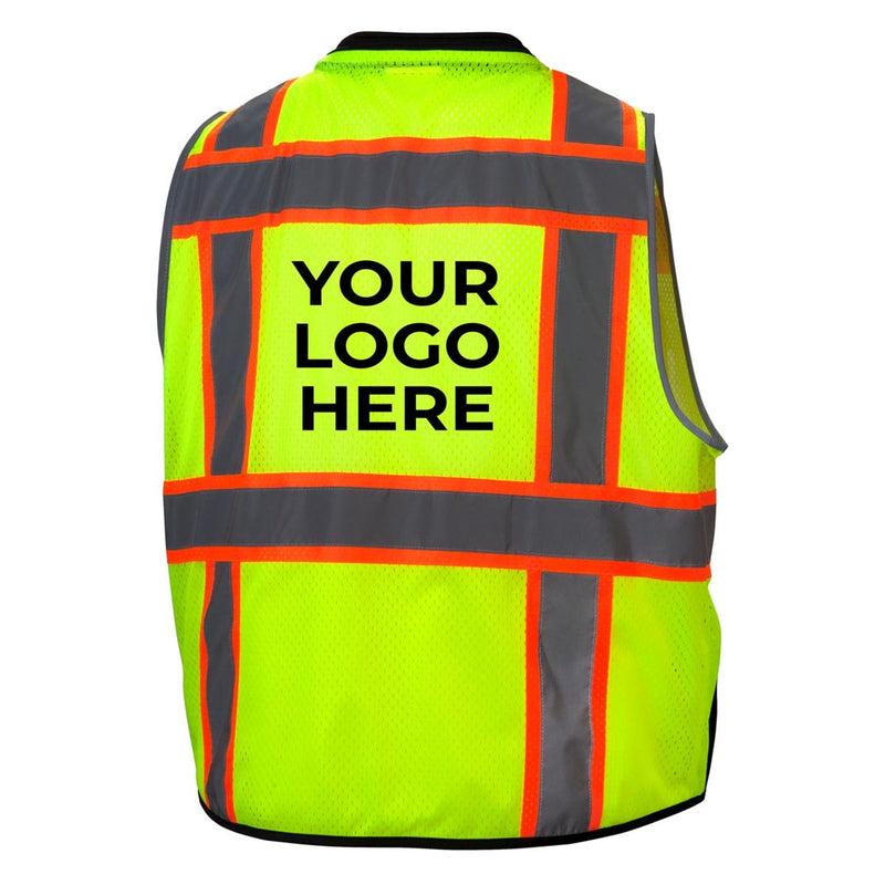 Custom Pyramex RVZ44B Type R Class 2 Hi-Vis Two-Tone Black Bottom Mesh Safety Vest