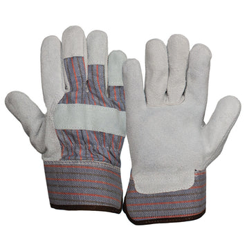 Pyramex Safety GL1001W Split Cowhide Leather Palm Gloves, Gray