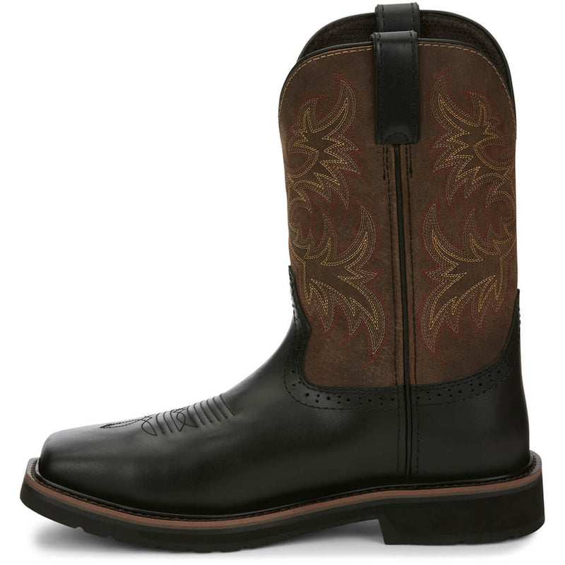Justin Men's Driller 11" Black EH Composite Toe Boots, SE4818, Black