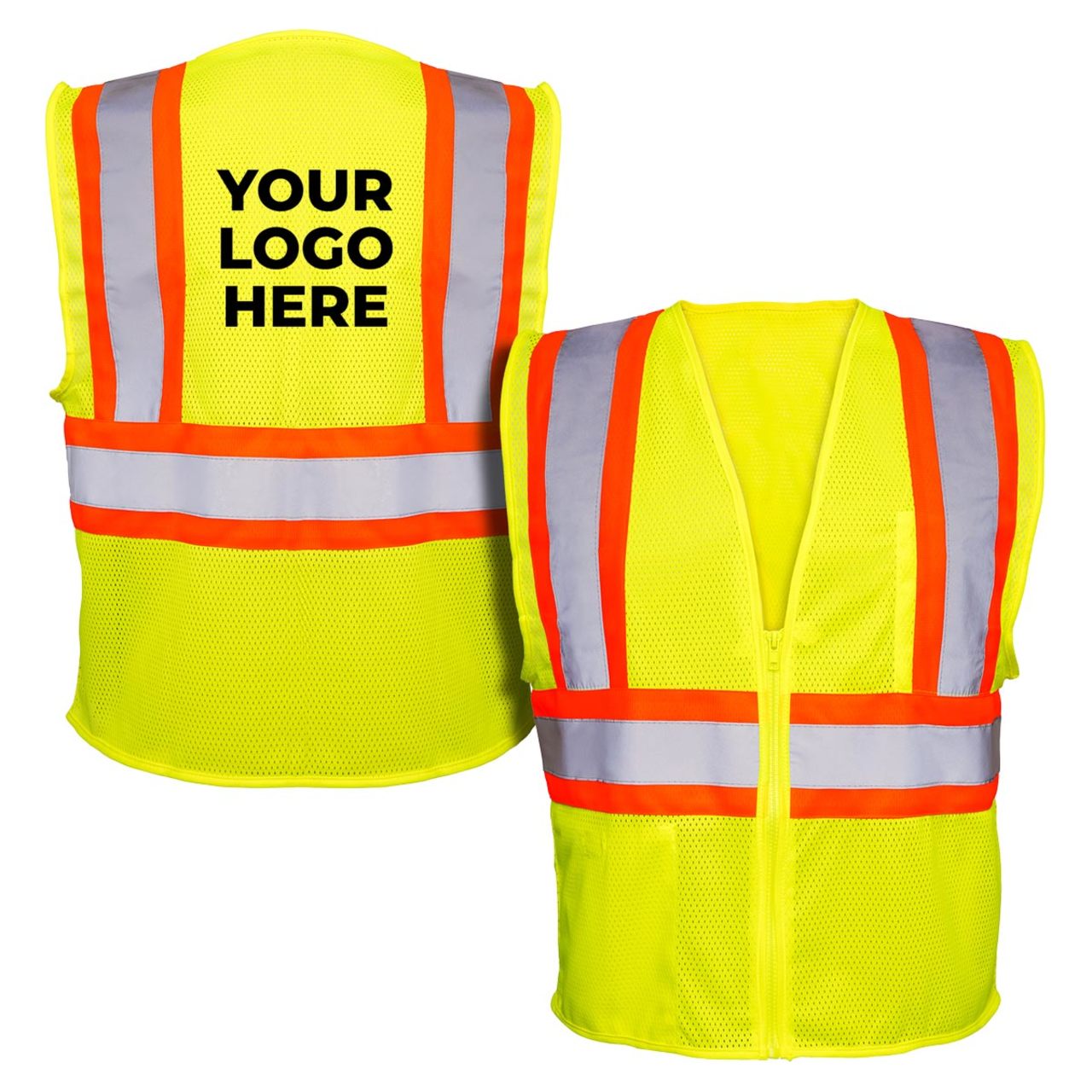Custom Rugged Blue Type R Class 2 Hi-Vis Two-Tone Mesh Safety Vest