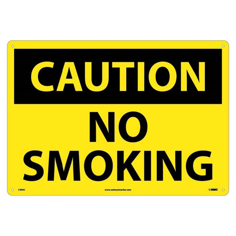 Caution No Smoking 10x14 Plastic Sign