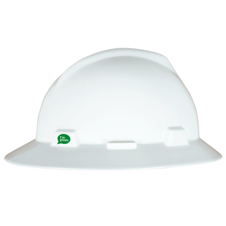 MSA V-Gard Green Full Brim Hard Hat
