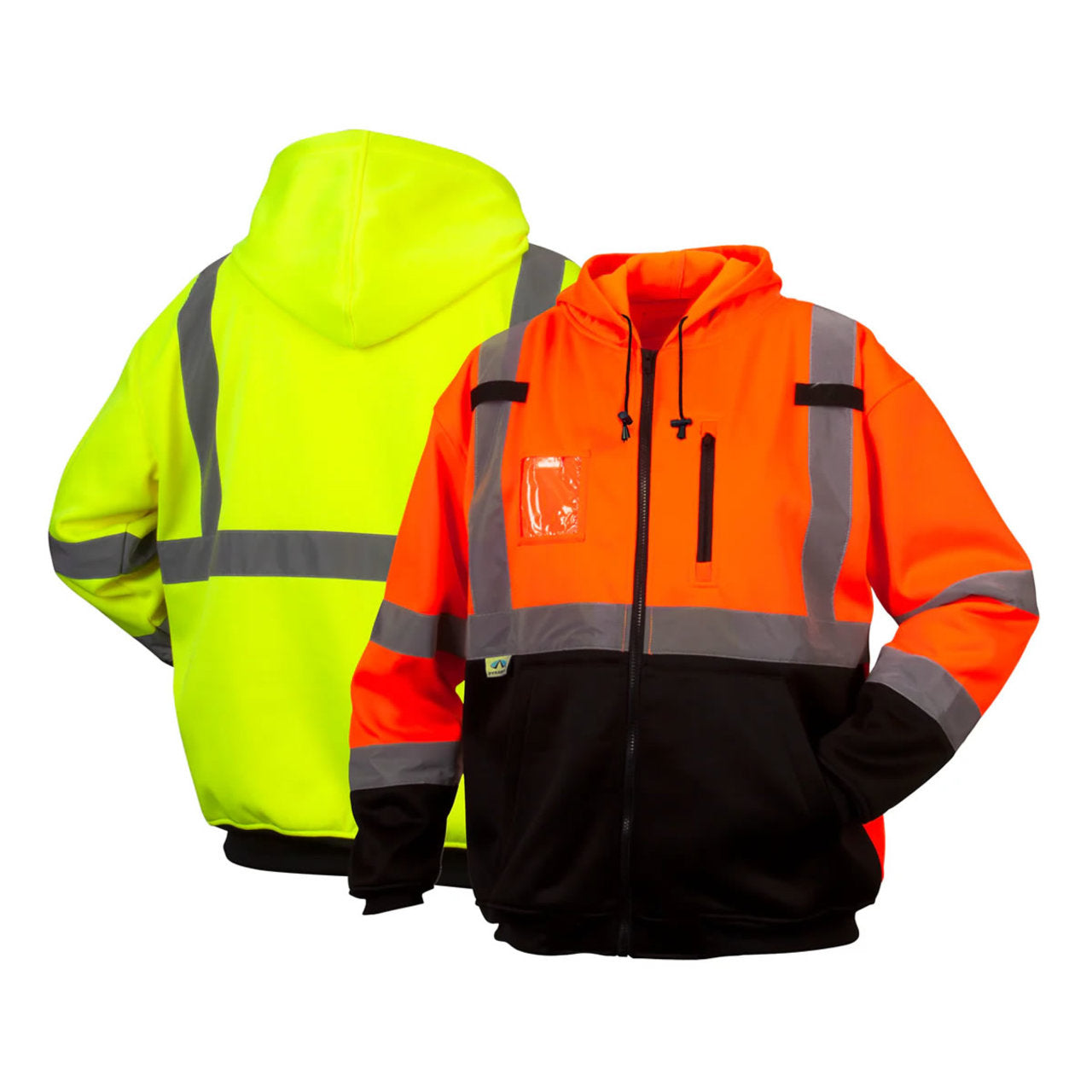 Custom Pyramex RZH33 Type R Class 3 High-Vis Black Bottom Hooded Sweatshirt