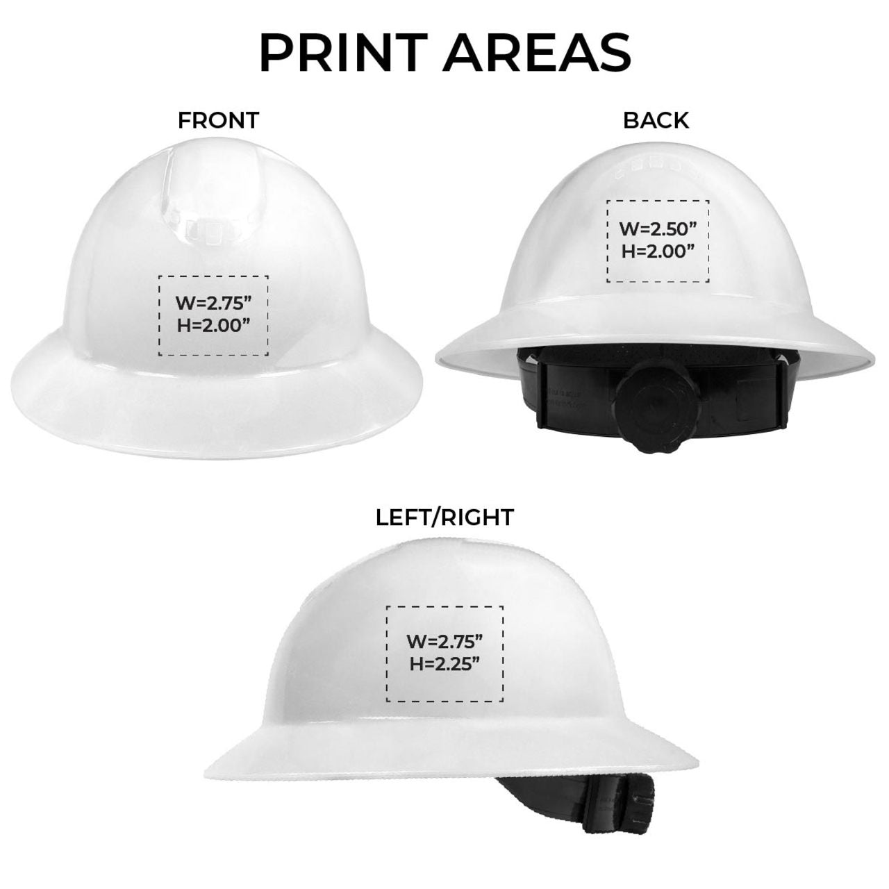 Custom Rugged Blue Defender Full Brim Hard Hat, 6-Point Ratchet Suspension, RBH300