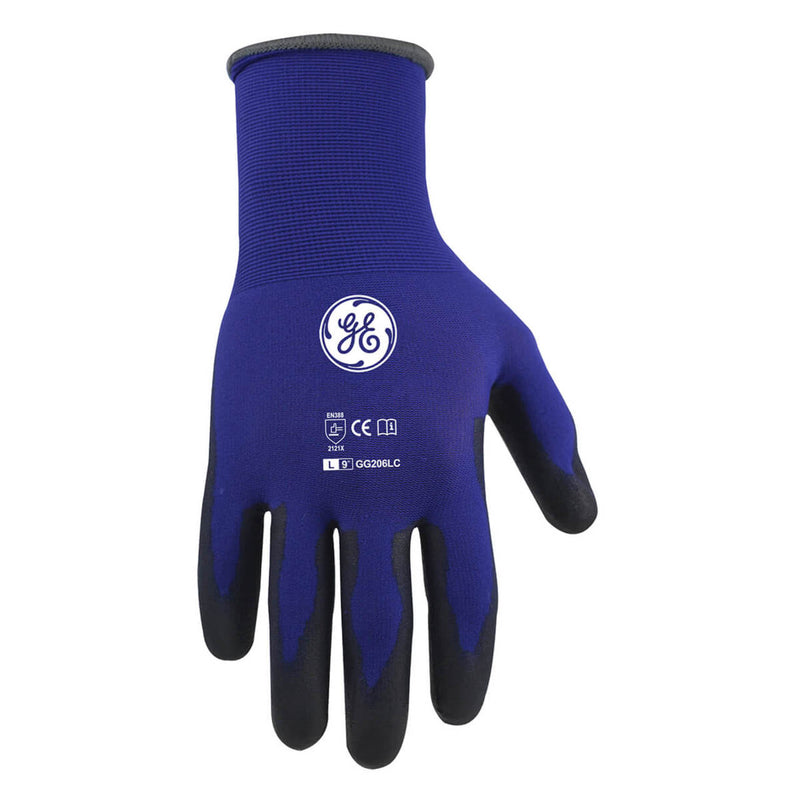 General Electric GG206 Polyurethane Dipped Gloves, Blue