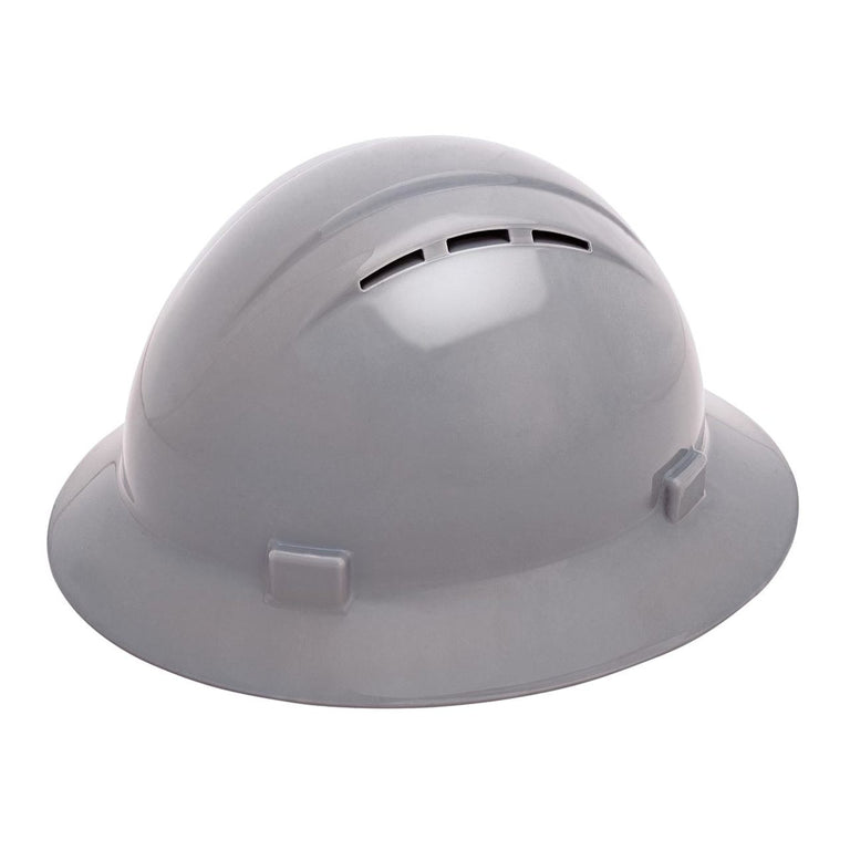 Delta Plus Americana Vented Full Brim Hard Hat, 4-Point Ratchet Suspension