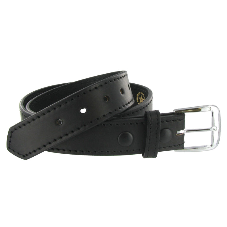 Boston Leather 1.5" Stitched Off Duty Leather Belt, USA Made - 6582ST