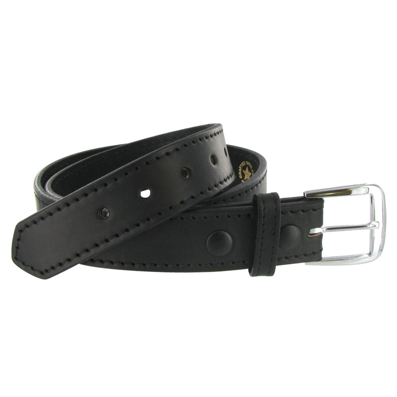 Boston Leather 1.5" Stitched Off Duty Leather Belt, USA Made - 6582ST