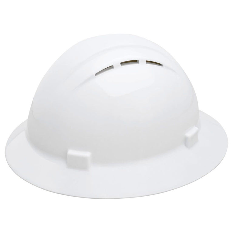 Delta Plus Americana Vented Full Brim Hard Hat, 4-Point Ratchet Suspension