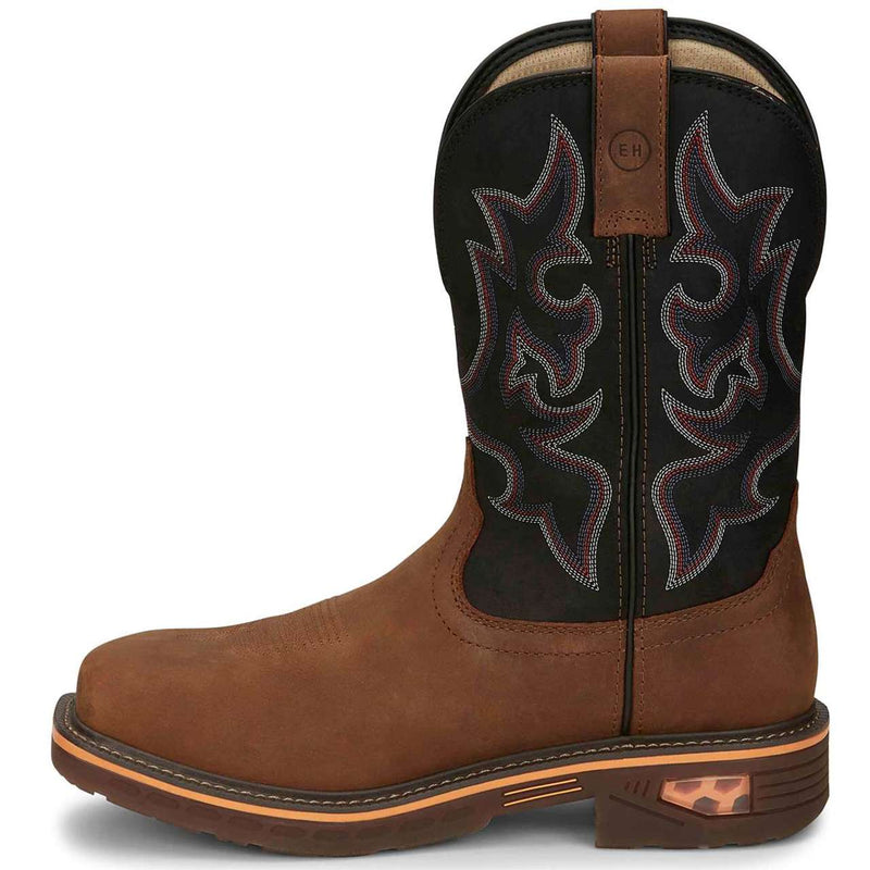 Justin Men's Resistor 11" Waterproof EH Nano Composite Toe Boots, CR4012, Brown