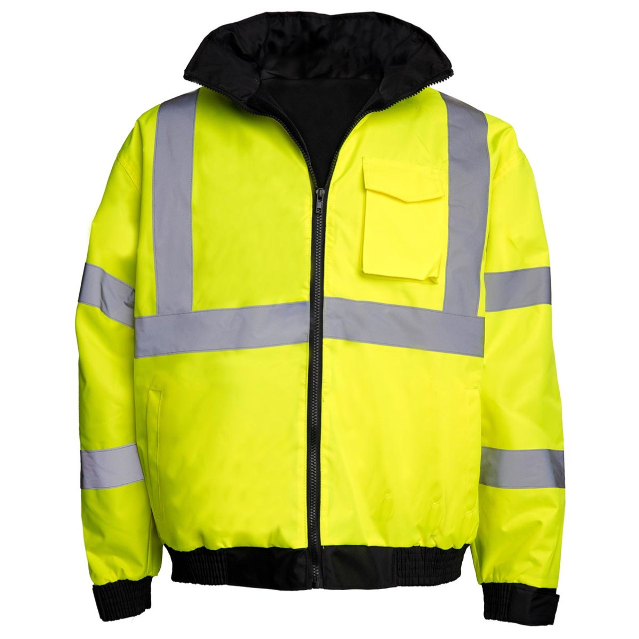 Rugged Blue Type R Class 3 High-Vis Bomber Jacket - High Vis Yellow