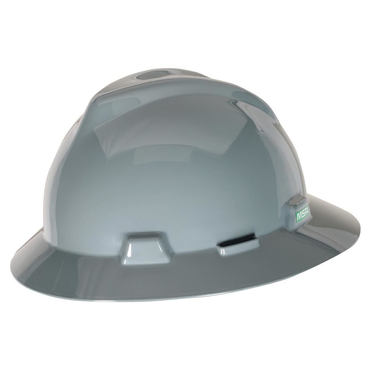 Custom MSA V-Gard Full Brim Hard Hat, Fas-Trac III Ratchet Suspension