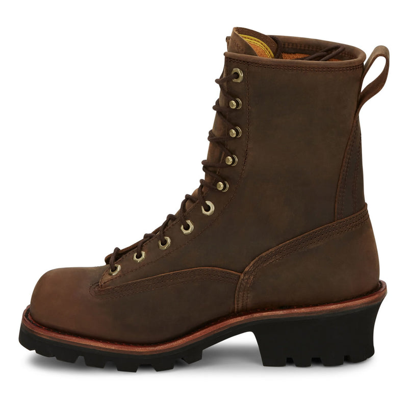 Chippewa Men's Paladin 8" Logger EH Waterproof Soft Toe Boots, 73100, Brown