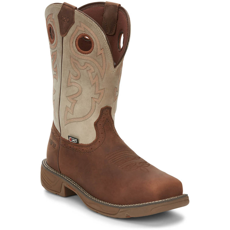Justin Men's Rush 11" Waterproof EH Composite Toe Boots, WK4338, Tan
