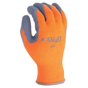 TASK CelsiHeit Hi-Vis Cold Weather Latex Coated Gloves, Orange - CF10030