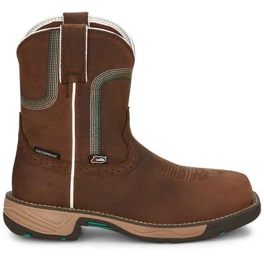 Justin Women's Stampede Rush 8" Waterproof EH Composite Toe Boots, SE4360, Brown
