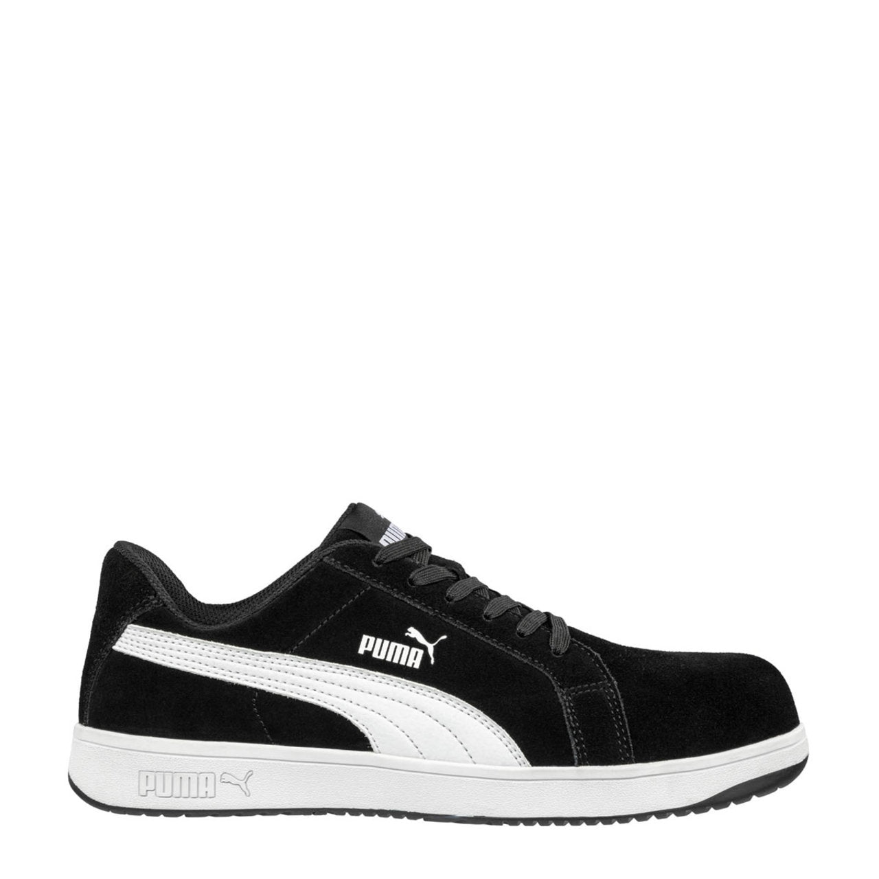 Puma Safety Women's Icon Suede Low EH Composite Toe Shoes, 640115, Black/White