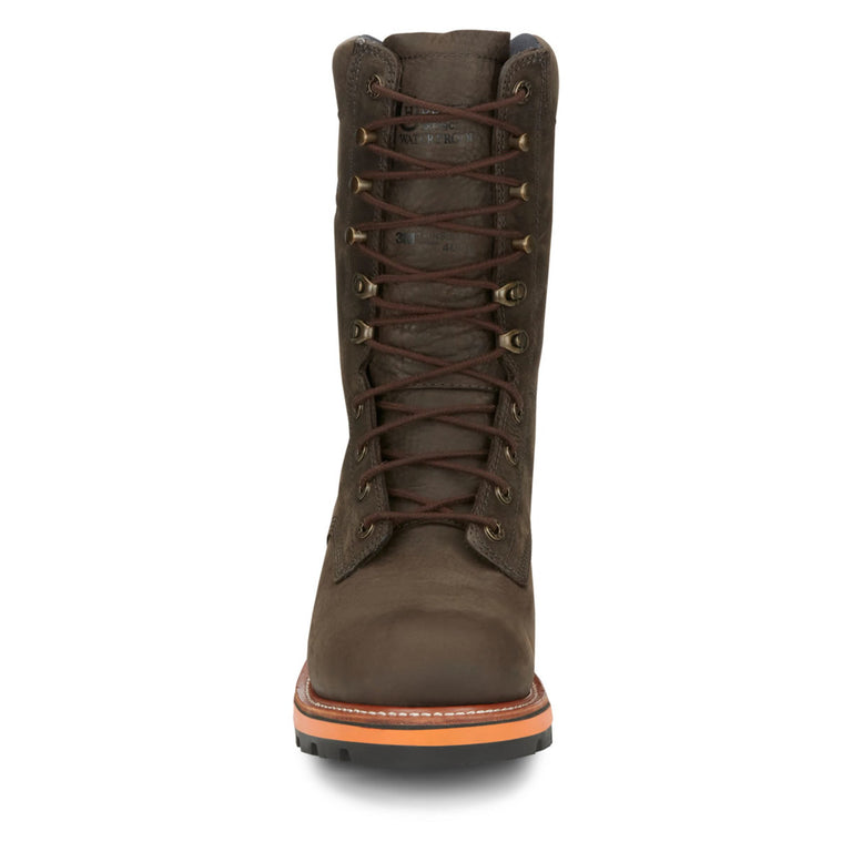 Chippewa Men's Thunderstruck 10" Logger EH Waterproof Insulated Soft Toe Boots, TH1032, Brown