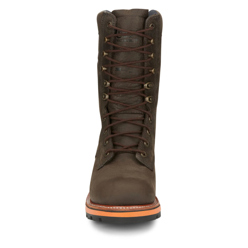 Chippewa Men's Thunderstruck 10" Logger EH Waterproof Insulated Soft Toe Boots, TH1032, Brown