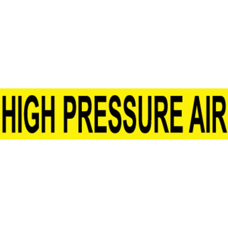 High Pressure Air, Yellow, 2.25x14, Pressure Sensitive Vinyl, Pipemarker
