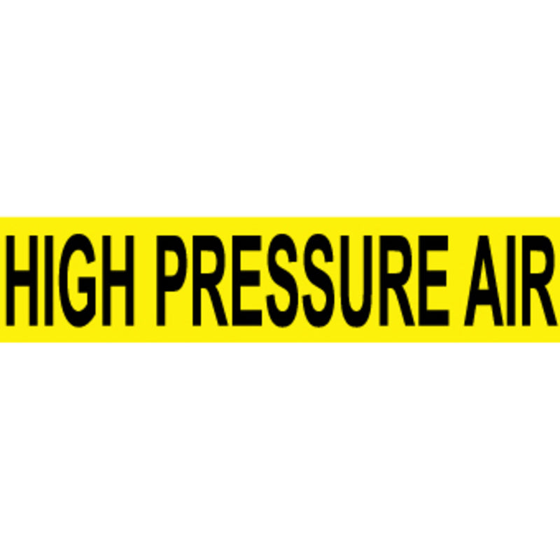 High Pressure Air, Yellow, 2.25x14, Pressure Sensitive Vinyl, Pipemarker