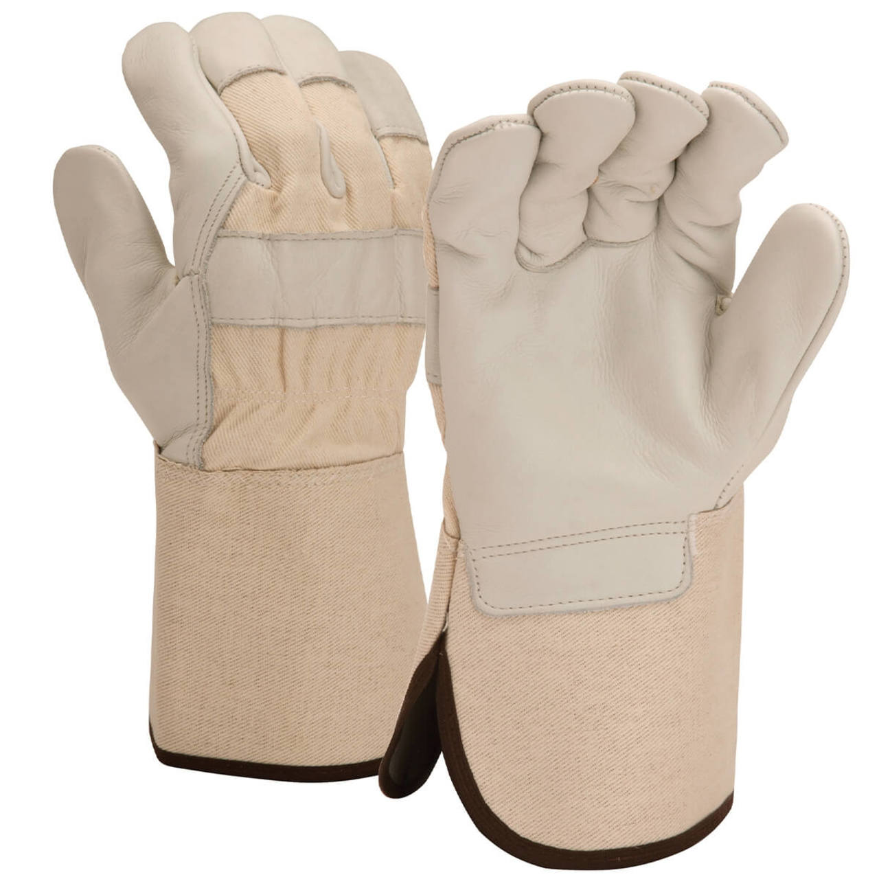 Pyramex GL1004W Premium Grain Cowhide Leather Palm Gloves, Natural