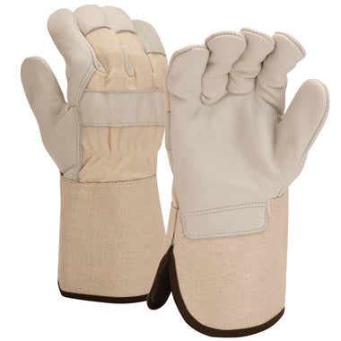 Pyramex GL1004W Premium Grain Cowhide Leather Palm Gloves, Natural