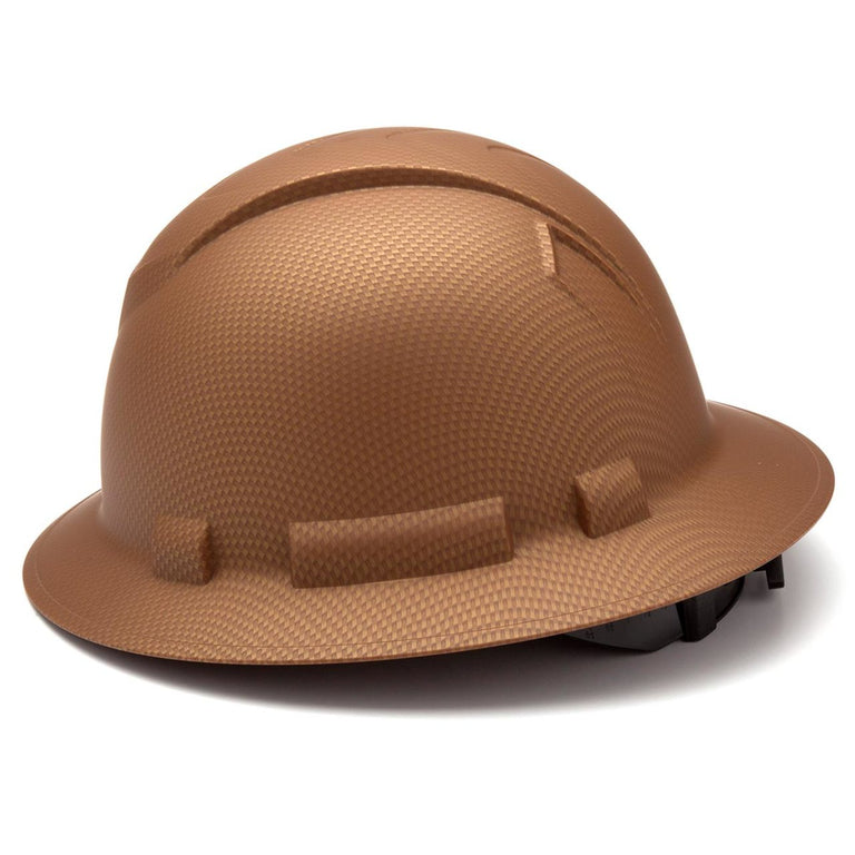 Custom Pyramex Ridgeline HD Full Brim Hard Hat, 4-Point Ratchet Suspension