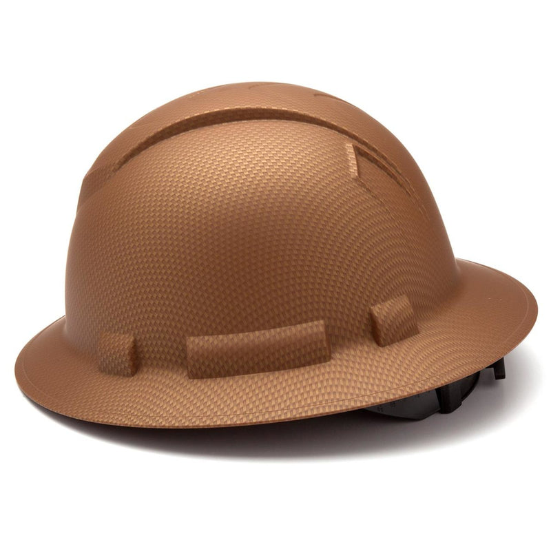 Custom Pyramex Ridgeline HD Full Brim Hard Hat, 4-Point Ratchet Suspension