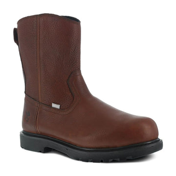 Iron Age Men's Hauler 10" Wellington EH Met-Guard Composite Toe Work Boots, Brown - IA0195