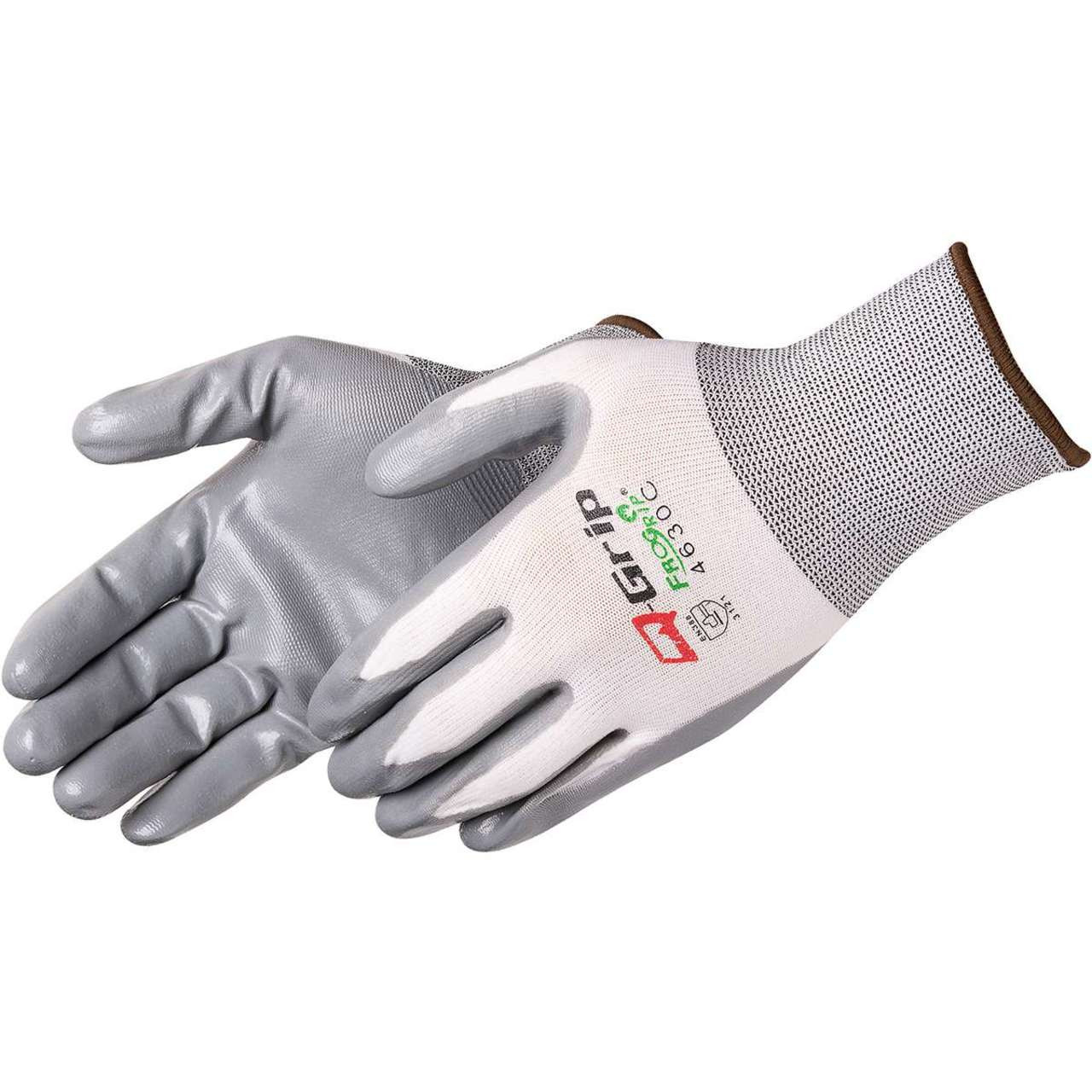 FroGrip Q-Grip 4630C Nitrile Coated Gloves, White/Gray