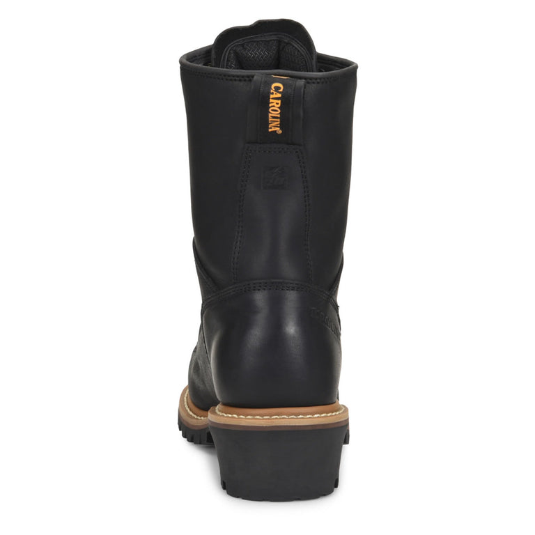 Carolina Men's Spruce 8" Logger Waterproof EH Steel Toe Boots, CA9825, Black