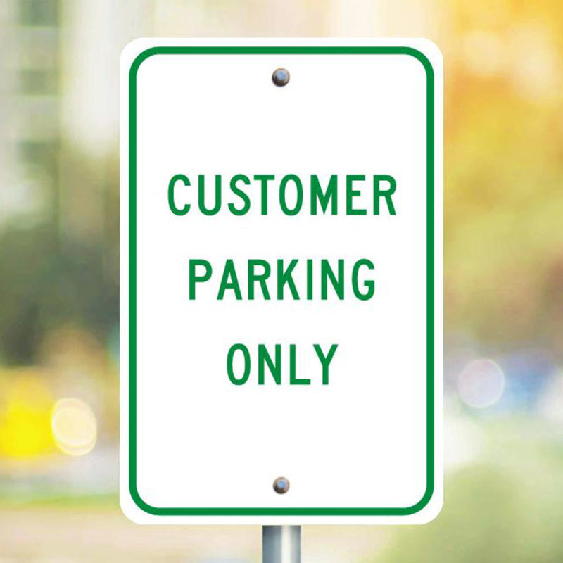 Customer Parking Only, 18x12 Aluminum Sign