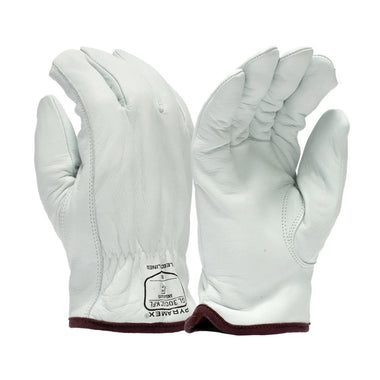 Pyramex GL3006CKF Insulated Premium Grain Goatskin HPPE A5 Cut Leather Driver Gloves, White