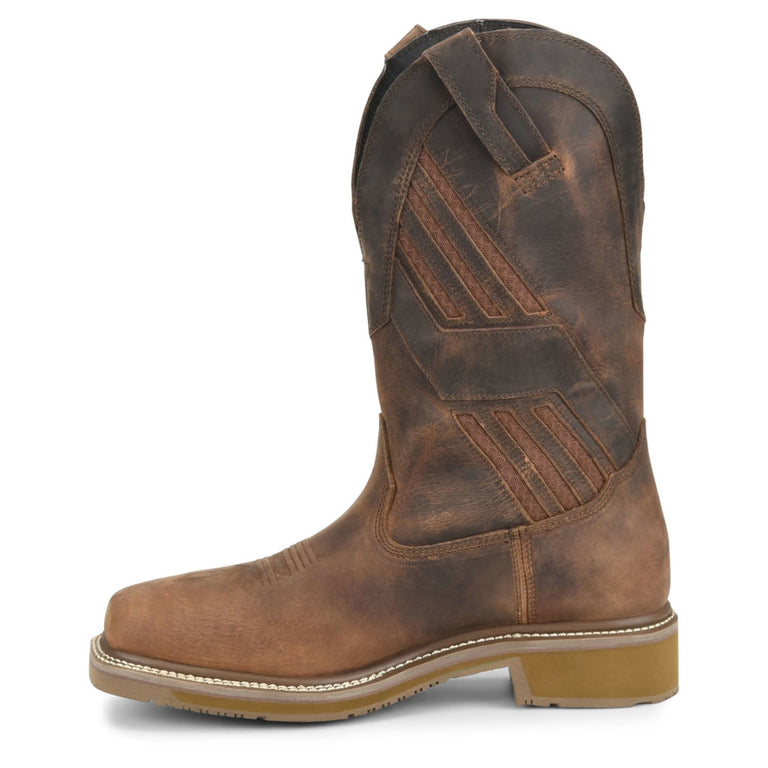 Double-H Boots Men's Kelton 13" Roper Waterproof Composite Toe Boots, DH5354, Brown