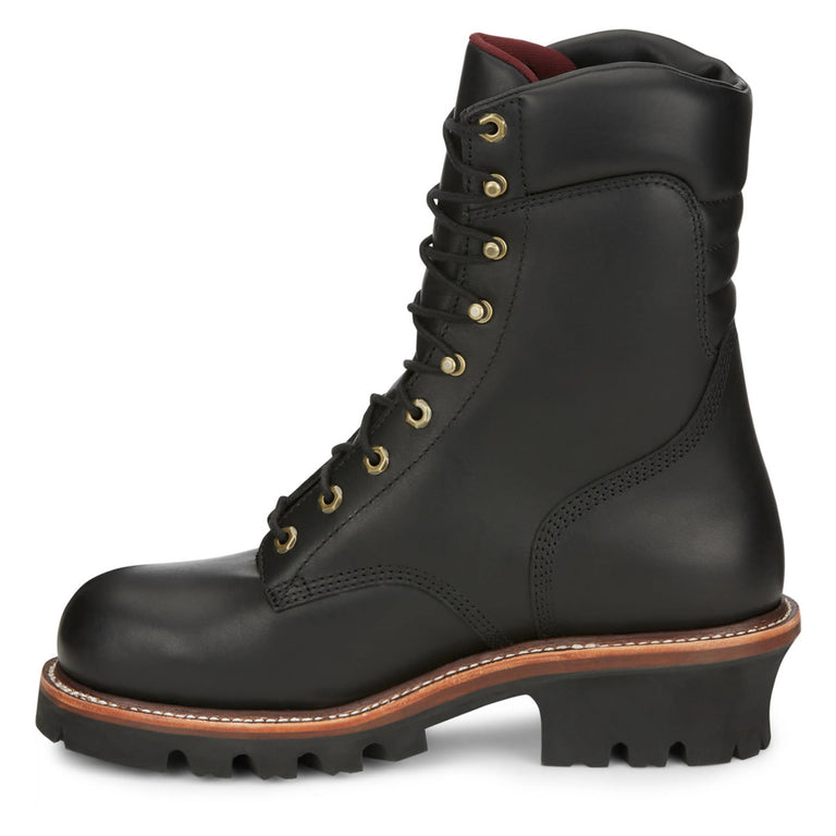 Chippewa Men's Super Dna 9" Logger Waterproof Insulated EH Steel Toe Boots, 59410, Black