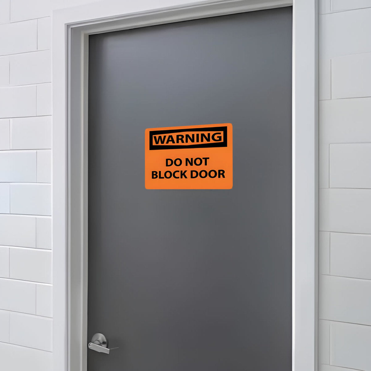 Warning Do Not Block Door, 10x14 .040 Aluminum
