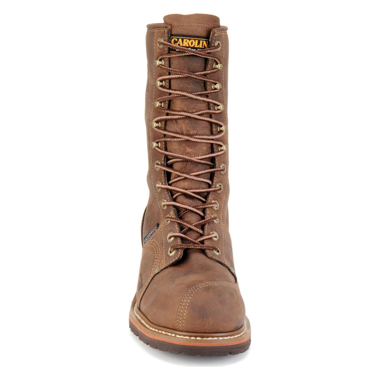 Carolina Men's Linesman 10" Waterproof EH Soft Toe Boots, CA904, Cork Harness