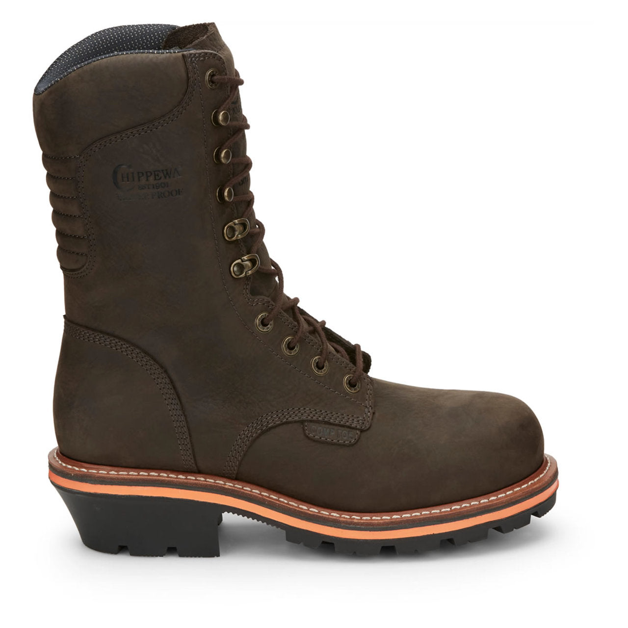 Chippewa Men's Thunderstruck 10" Logger Waterproof Insulated EH Nano Composite Toe Boots, TH1031, Brown