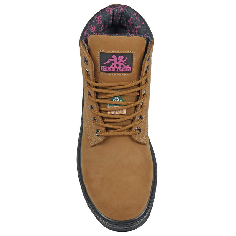 Moxie Trades Women's Alice 6" Tan Steel Toe Boots, MT50161, Tan